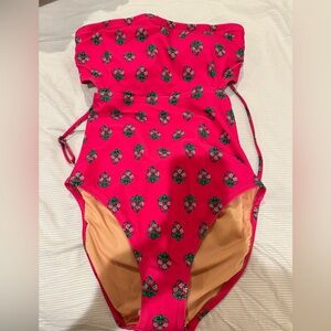 J. Crew Factory Pink Swimsuit with floral design. Size small